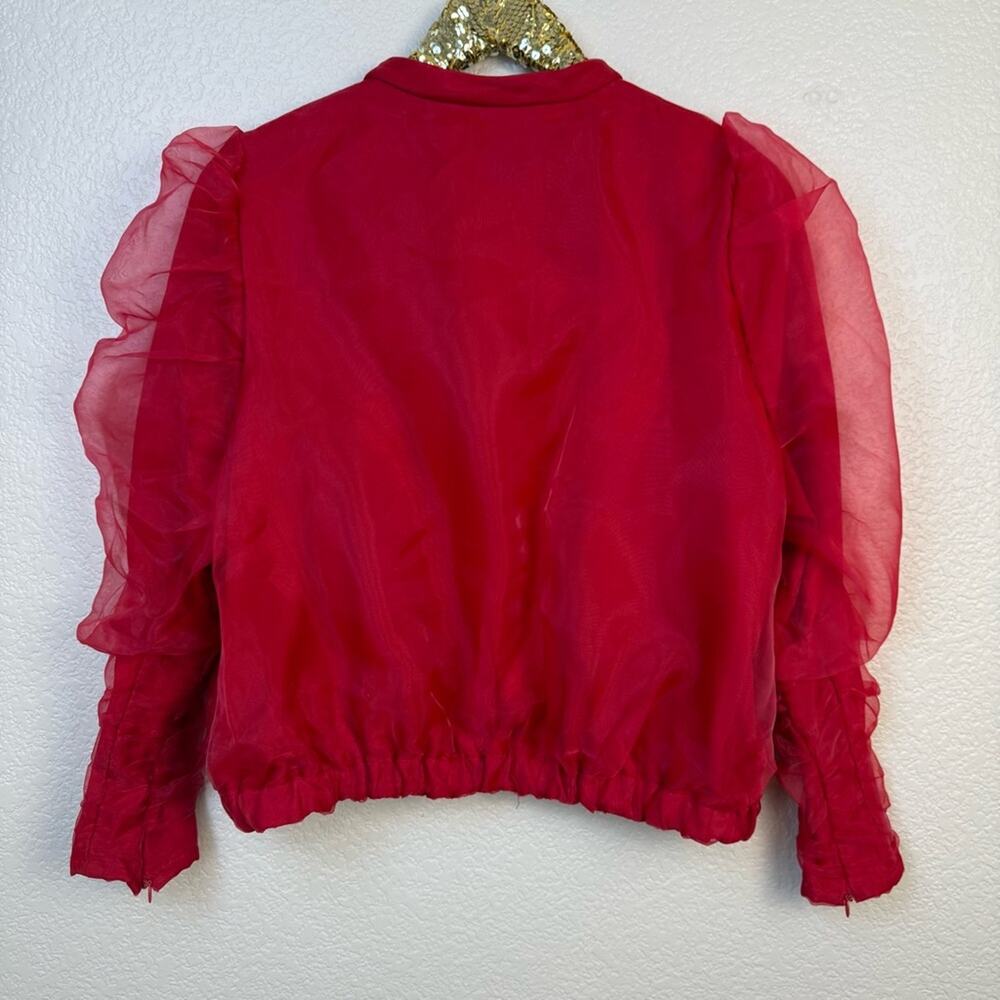 Zara • Red Ruched Bomber Jacket - Picture 11 of 15